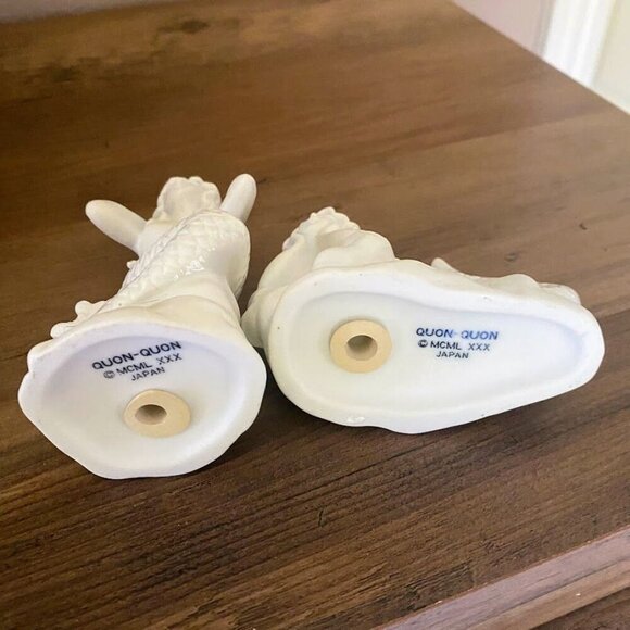 Vintage Quon Quon White Mermaid Salt & Pepper Shakers Bisque 1980 Japan - Picture 2 of 3